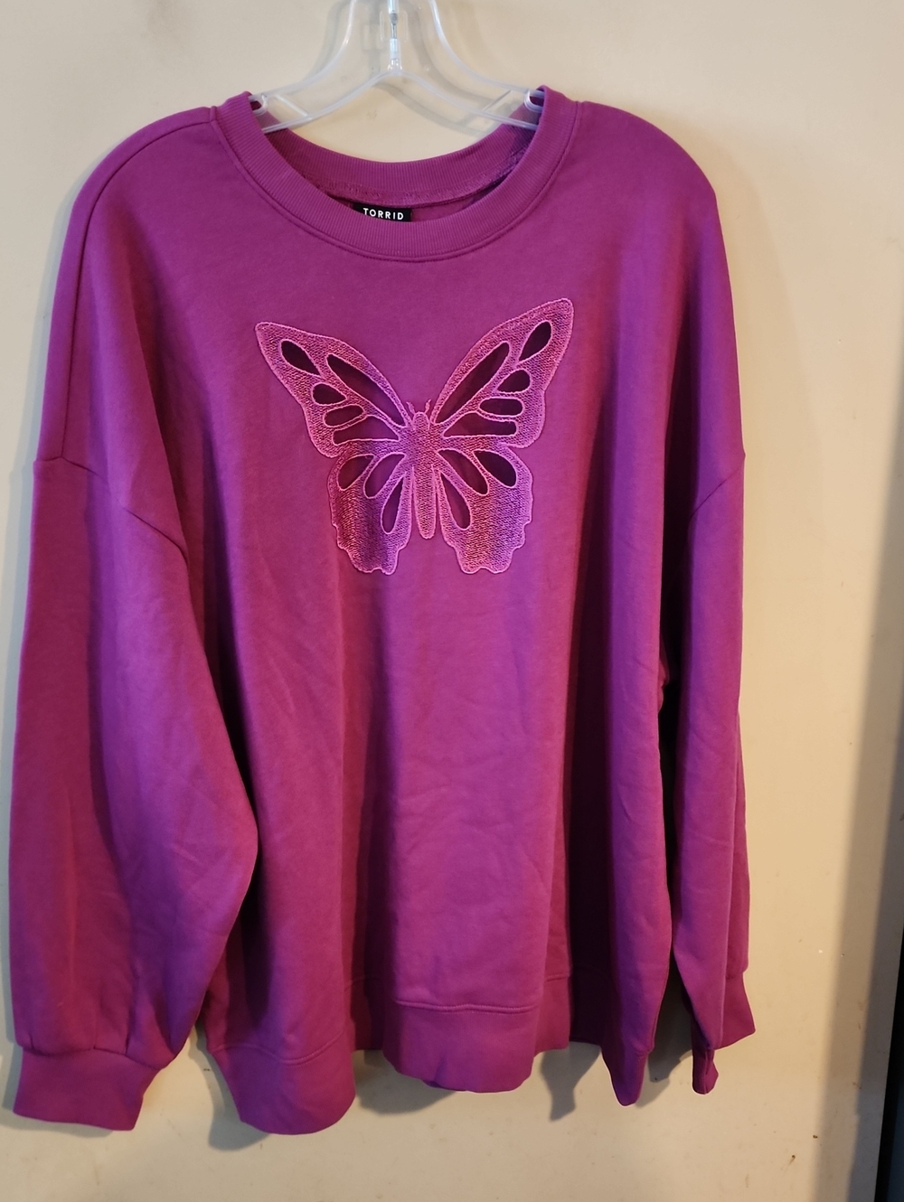 torrid Magenta Butterfly Applique Sweatshirt